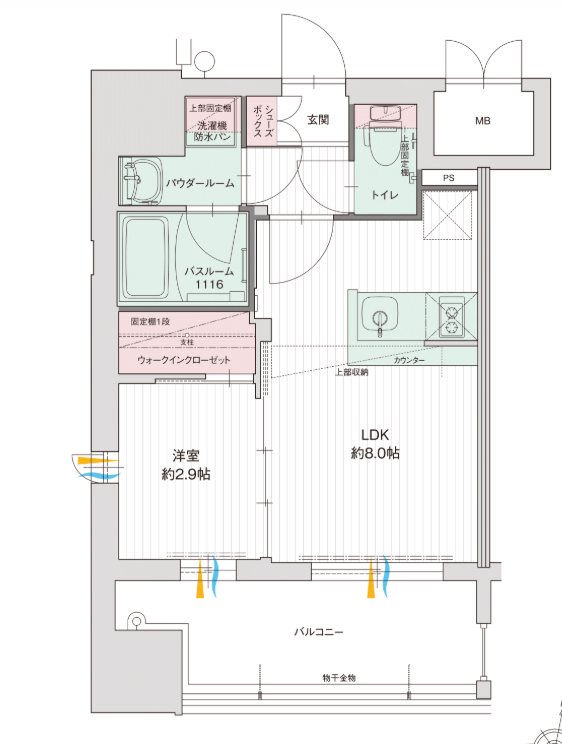 グランフォーレプライム千早 301号室 間取り
