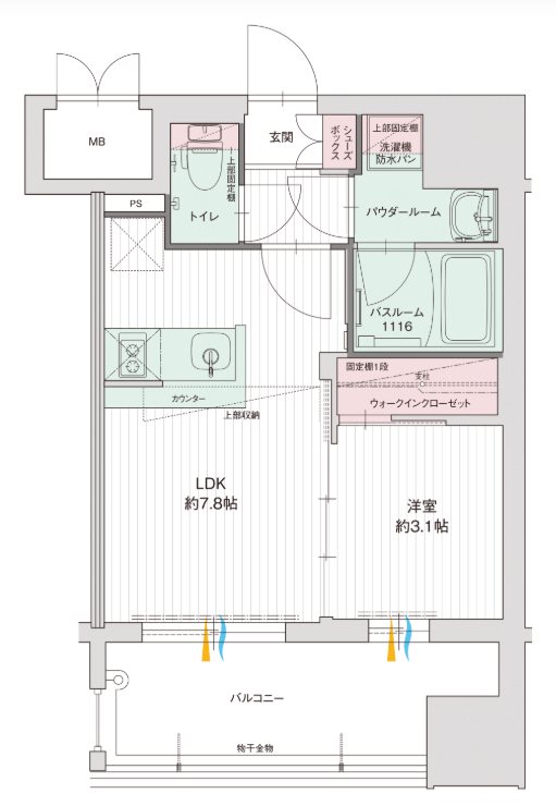 グランフォーレプライム千早 402号室 間取り