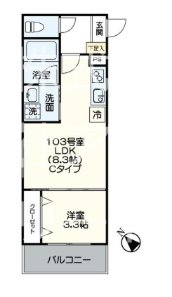Jプレミアム箱崎 303号室 間取り