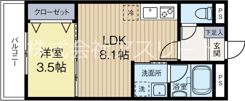 Jプレミアム箱崎 202号室 間取り