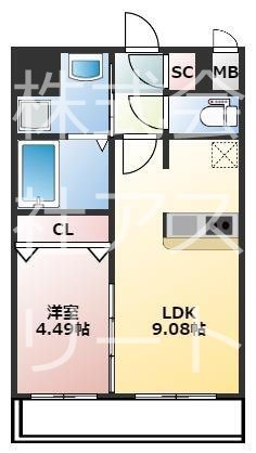 Calm Rivière箱崎 601号室 間取り