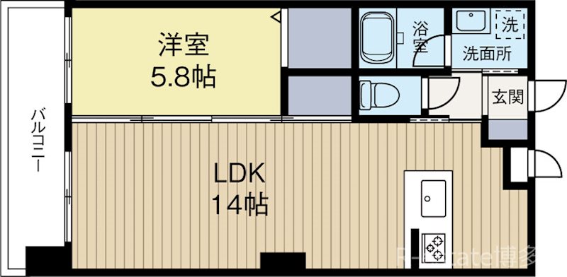 ボヌール博多 906号室 間取り