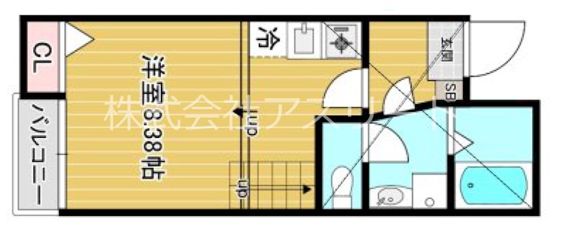 Calm筥松 105号室 間取り
