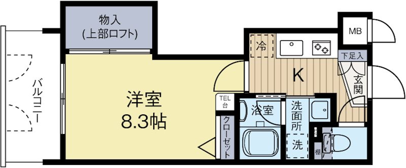 アクタス天神セントラルタワー 1208号室 間取り