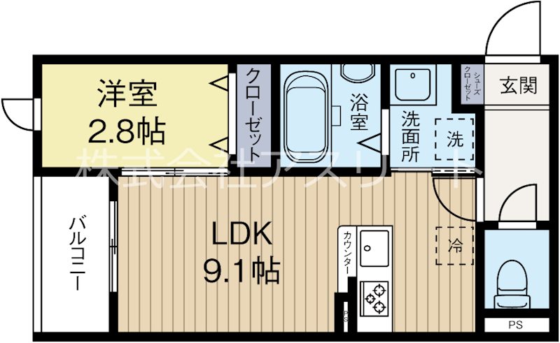 フェリシア馬出ファミリア 203号室 間取り