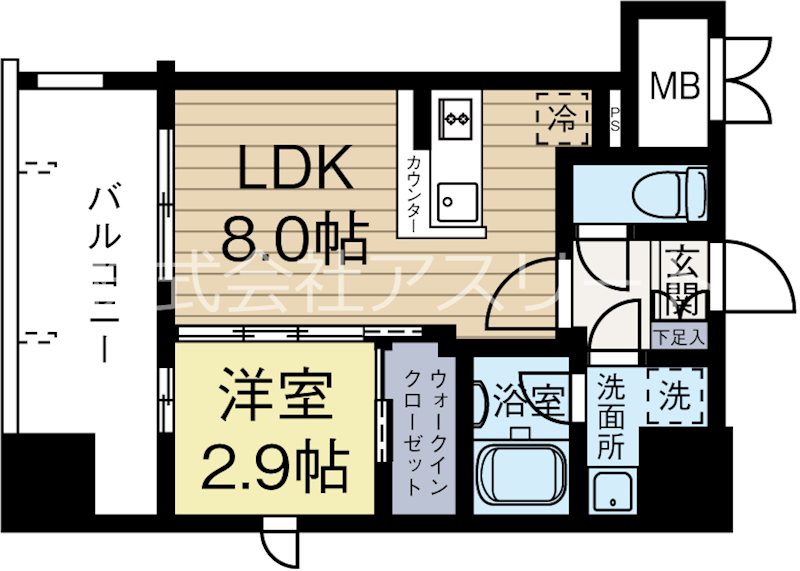 グランフォーレプライム千早 1005号室 間取り