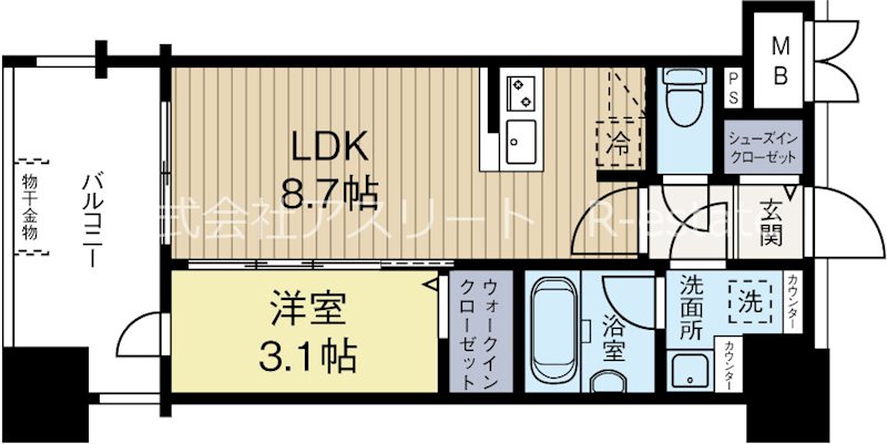 グランフォーレ千早マークスクエア　ウエストウイング 1411号室 間取り