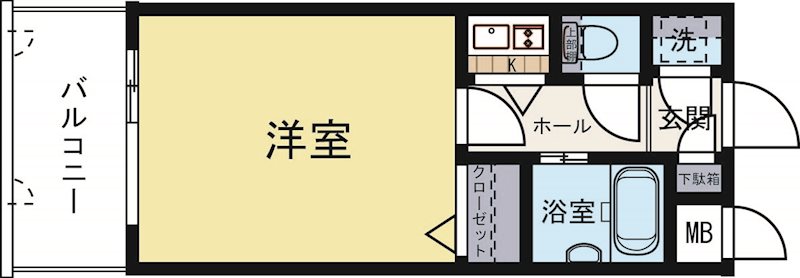 エステートモア大名 706号室 間取り