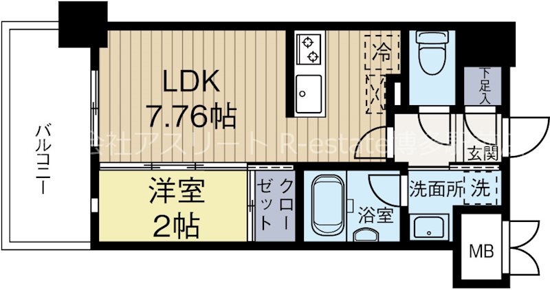 プロシード日赤通り 808号室 間取り