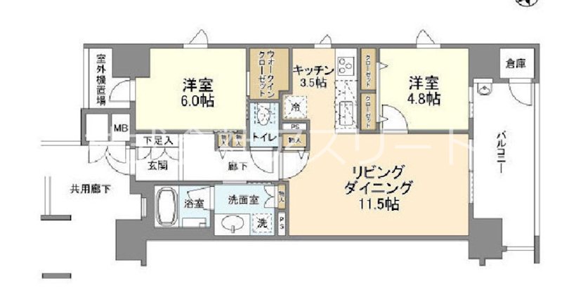 サンメゾン大濠公園北 802号室 間取り