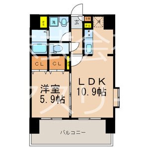フェリススクエア 611号室 間取り