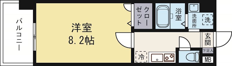 ローズモントフレア薬院2 204号室 間取り