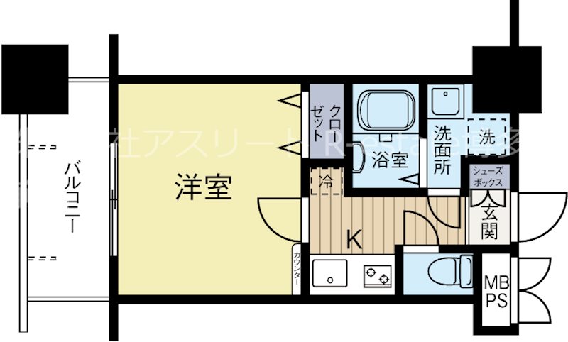 エンクレスト御供所 1207号室 間取り