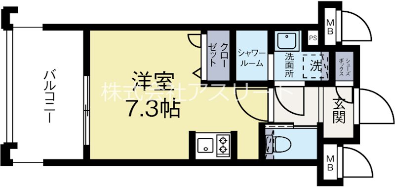 エンクレストALIVE白金 804号室 間取り