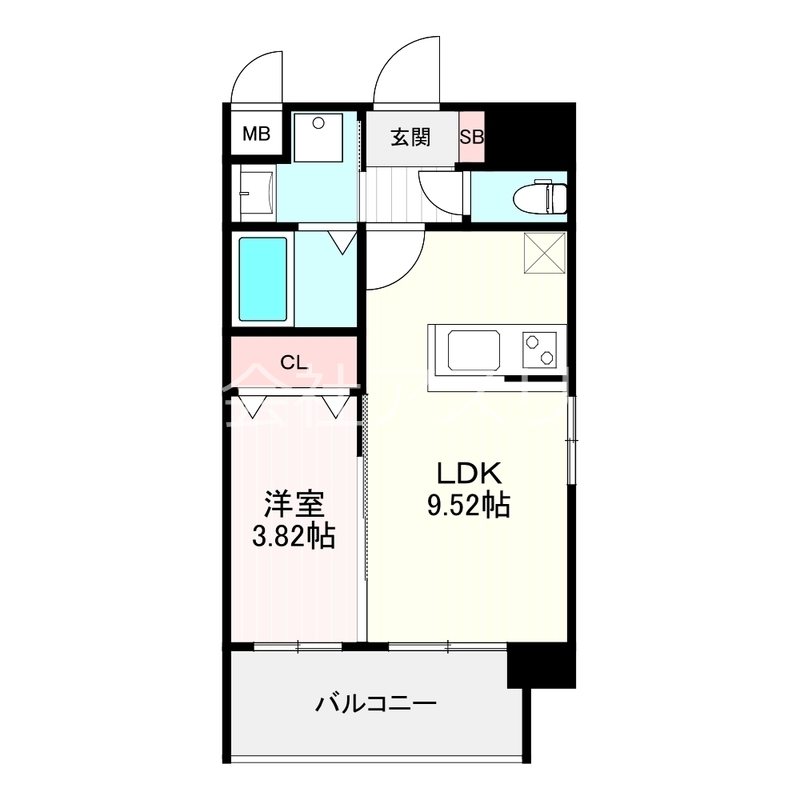 プライムコート博多吉塚 603号室 間取り