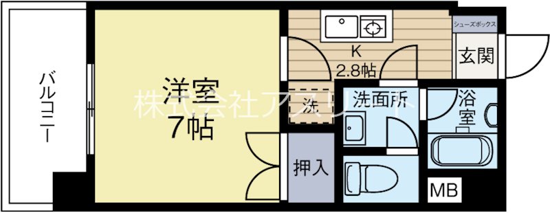 天神南ロイヤルハイツ 303号室 間取り