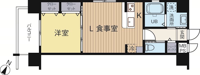 エンクレスト博多駅南2 506号室 間取り