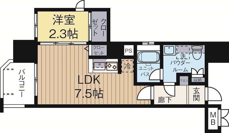 アクタス博多パークシティ 801号室 間取り