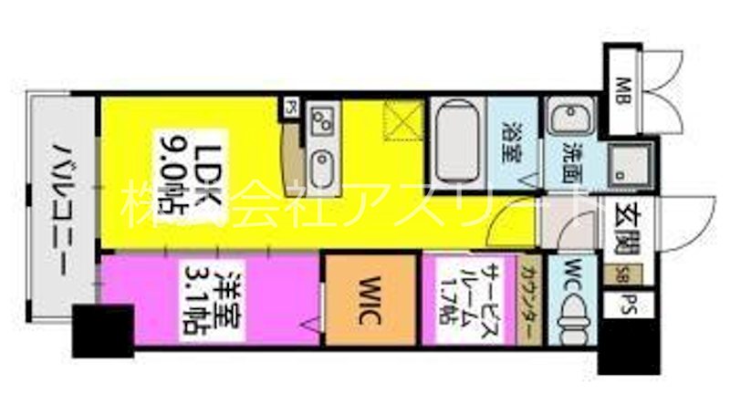 ラフィーネ箱崎駅前 806号室 間取り