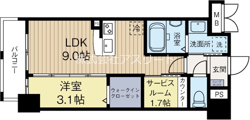 ラフィーネ箱崎駅前 206号室 間取り