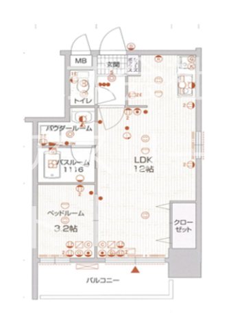 ウインステージ箱崎 401号室 間取り