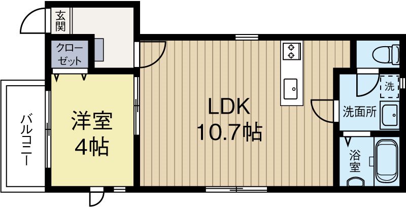 リテラ博多 201号室 間取り