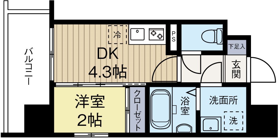 MODERNPALAZZO大濠スクエア 403号室 間取り