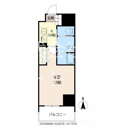 ジェイグランコート大濠公園 A1203号室 間取り