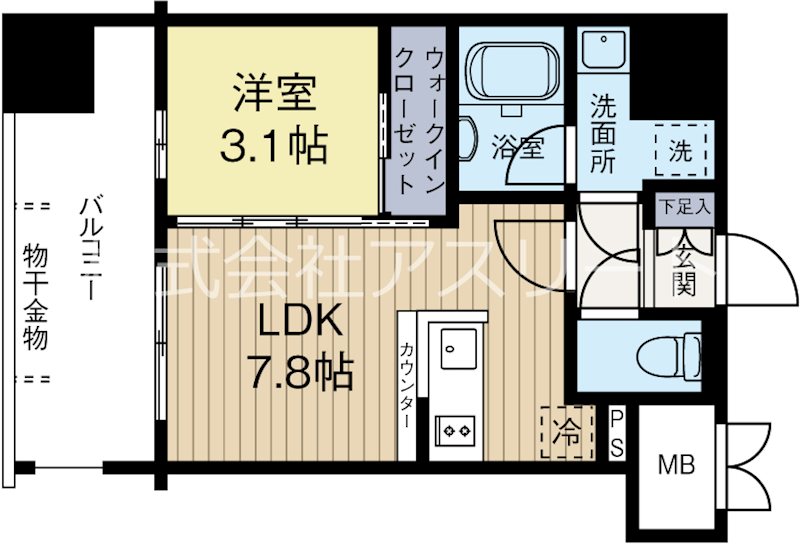 グランフォーレプライム千早 204号室 間取り