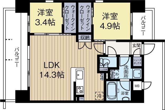 ネストピア博多グランドステージ2 1003号室 間取り
