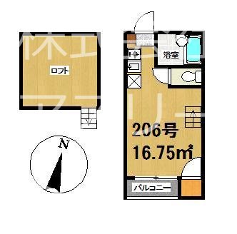 アイブルー天神南 206号室 間取り