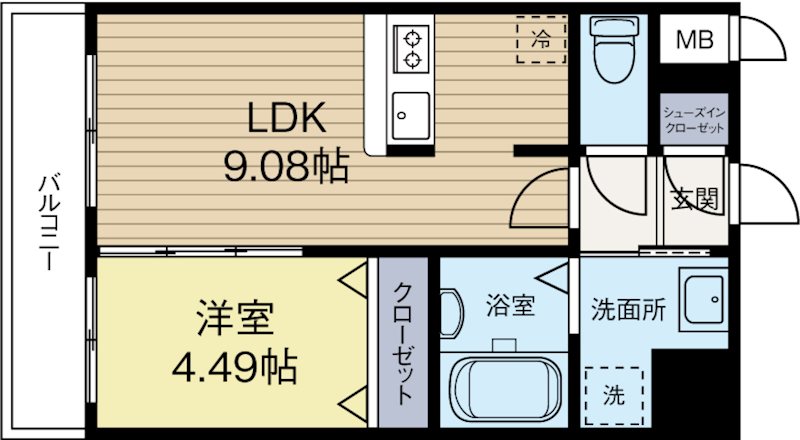 Calm Rivi&egrave;re箱崎 702号室 間取り
