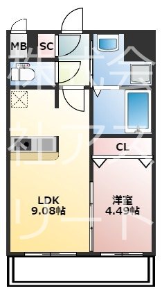Calm Rivière箱崎 502号室 間取り