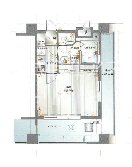 サヴォイテンジンクォーター 1404号室 間取り