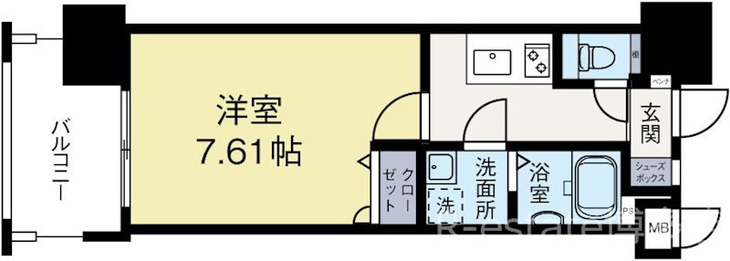 サヴォイルパシフィーク 1504号室 間取り