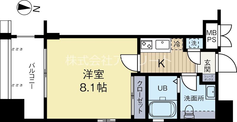 サヴォイテンジンクォーター 801号室 間取り