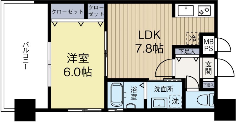 レジディア博多2 805号室 間取り
