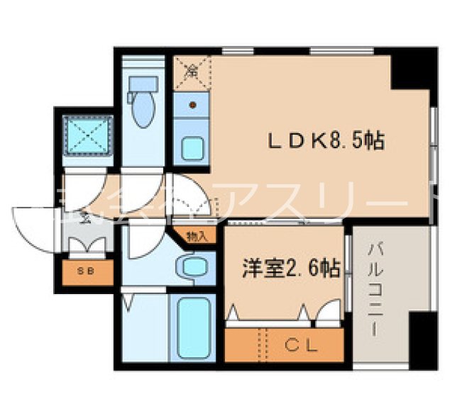 エフコラソン薬院 804号室 間取り