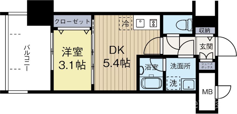 グランフォーレ博多ウォーターフロント 306号室 間取り