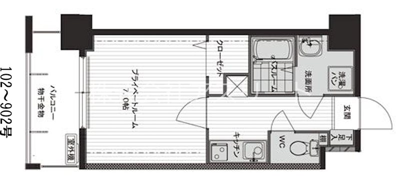 レジデンシャルヒルズデュオスタイル 602号室 間取り