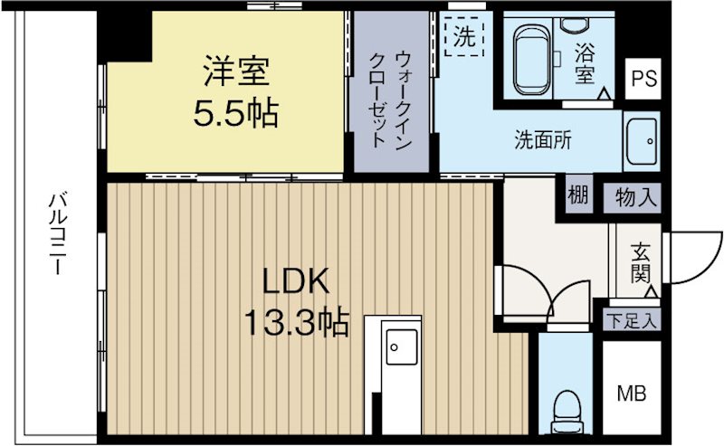 フォレストドルフ天神 1406号室 間取り