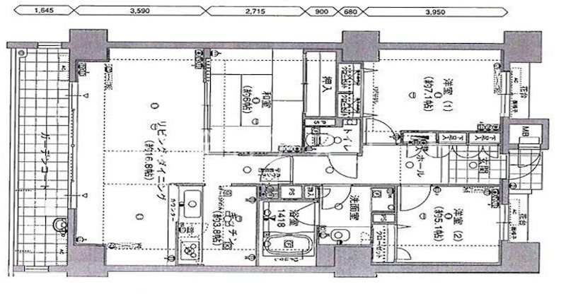 アイランドシティヴェルデコート1区4番館 1202号室 間取り