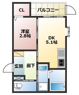 ソラナ博多 103号室 間取り