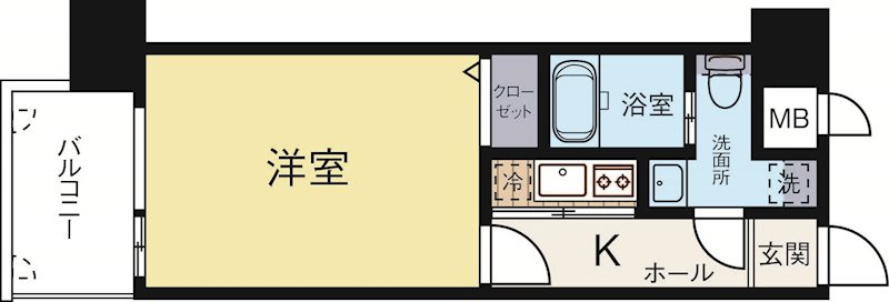 エステートモア天神ワーフ 1306号室 間取り