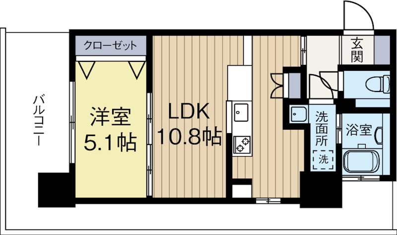 F・PARC GRANDMARK天神 906号室 間取り