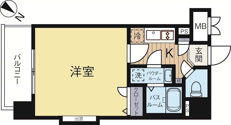 アクアシティ渡辺通 803号室 間取り