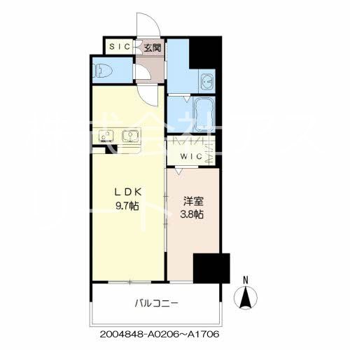 ジェイグランコート大濠公園 A1506号室 間取り