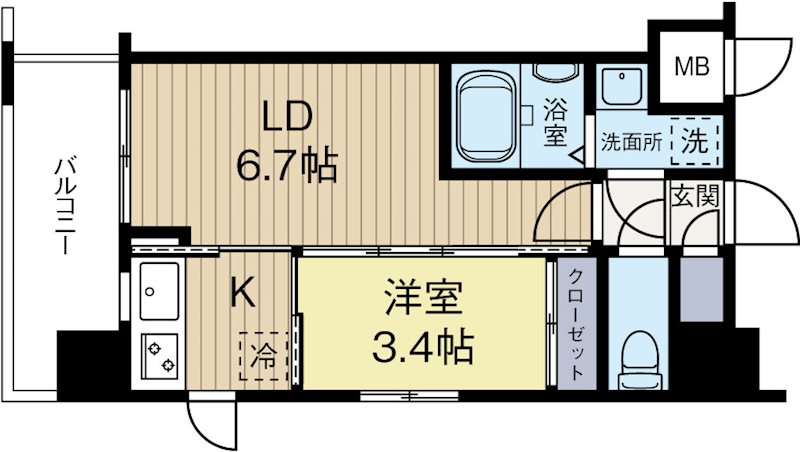 ラファセベルシード博多 401号室 間取り