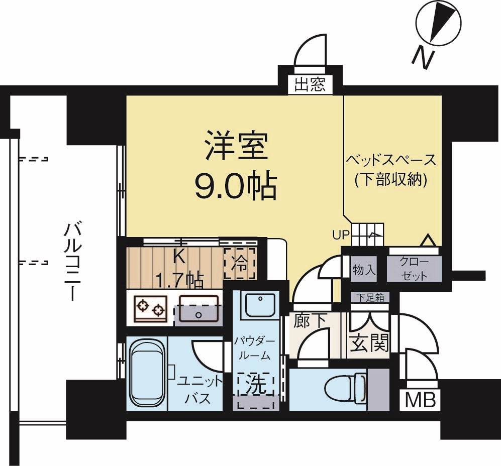 アクタス薬院3 1401号室 間取り