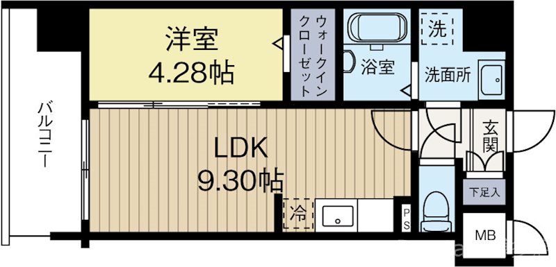 モダンパラッツォ博多riva2 1201号室 間取り